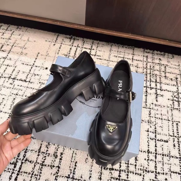 Prada Black Mary Jane Loafers - Picture 7 of 9